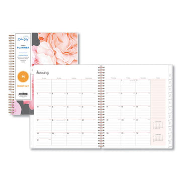 Blue Sky® Joselyn Monthly Wirebound Planner, Joselyn Floral Artwork, 10 X 8, Pink-peach-black Cover, 12-month (jan To Dec): 2022 freeshipping - TVN Wholesale
